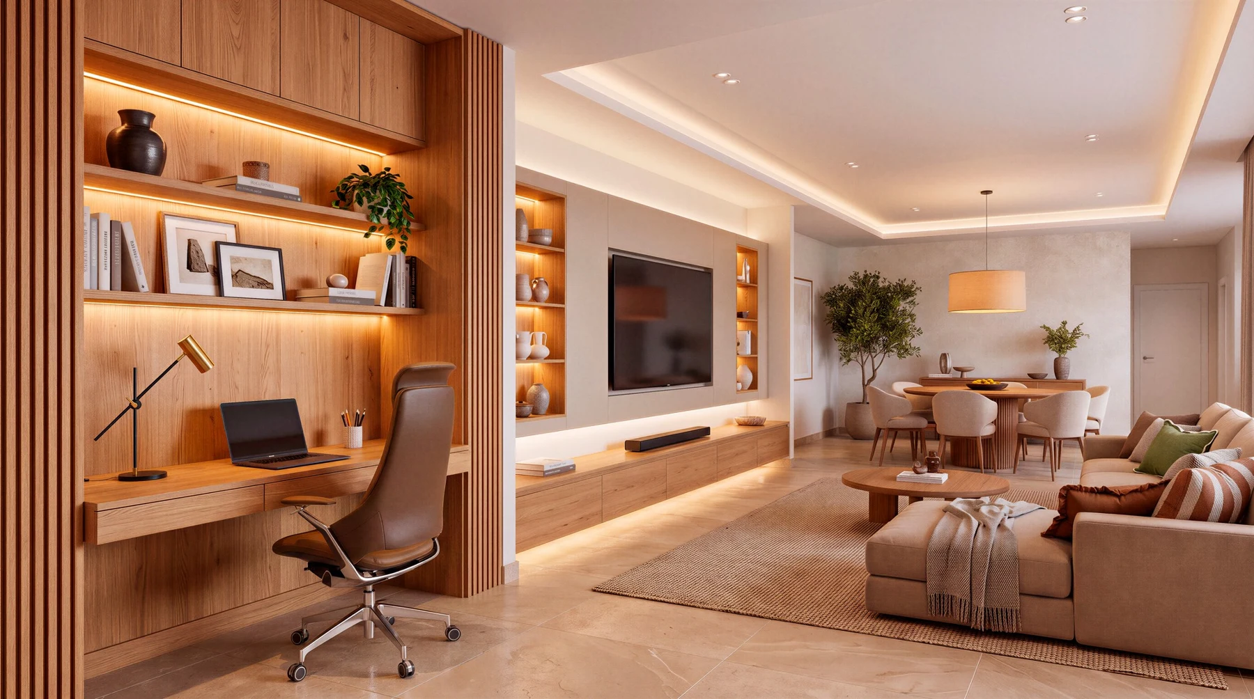 Sala & home office — Espacio para vivir y trabajar